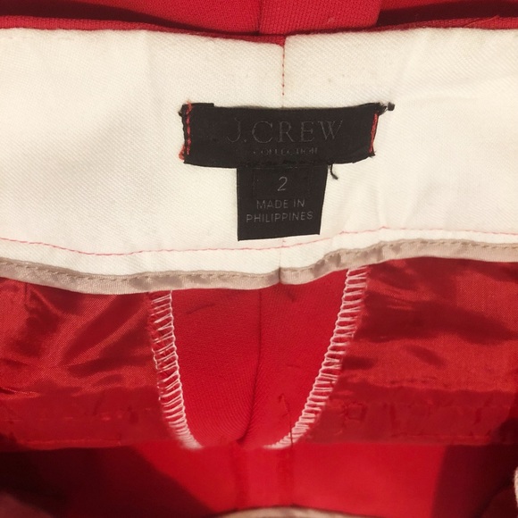 JCrew size 2 red pleated ankle length pant - Picture 6 of 6